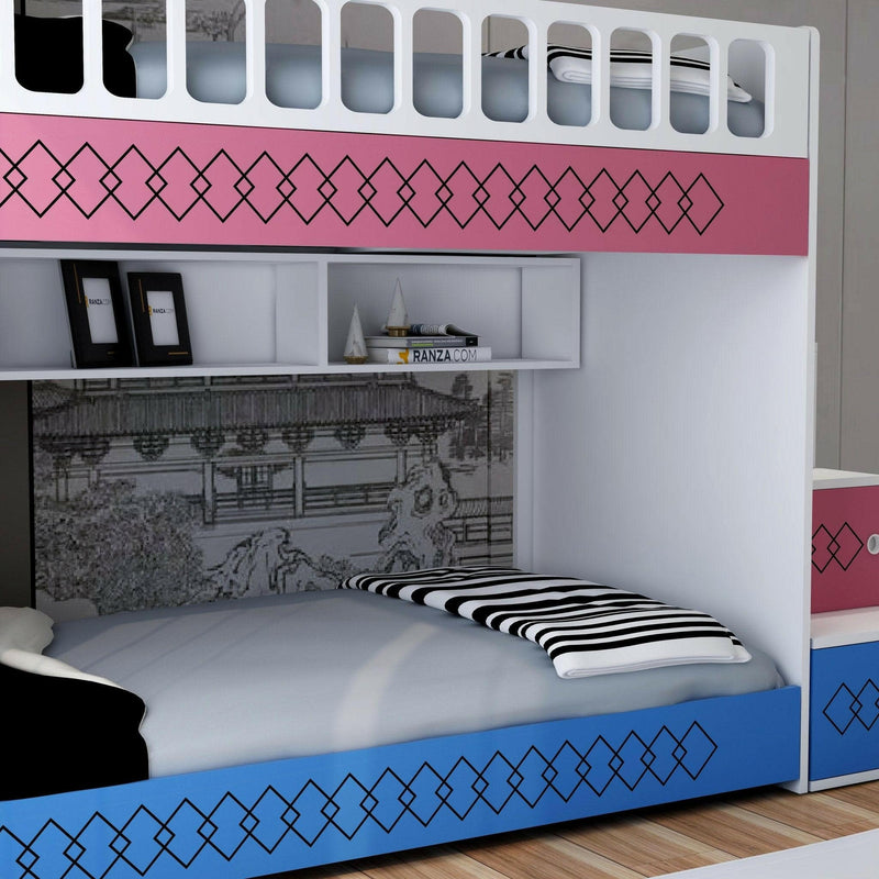 Junior Mona Ranza, Mavi - Pembe Renk, 2'Lİ Ranza Modelleri - Ranzacom - Online Taksitli