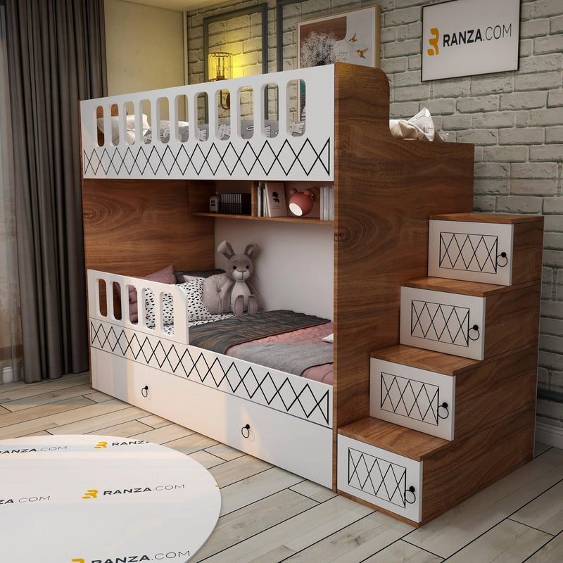 Ays Yavrulu Ranza Modelleri, Ahşap - Beyaz Renk, CNC İşlemeli ranza